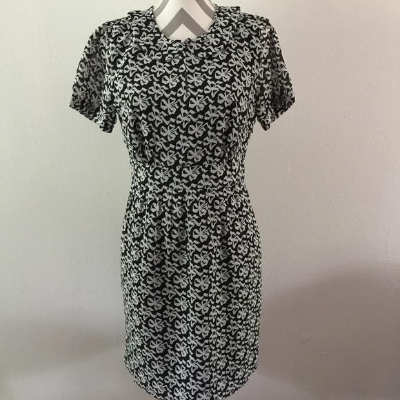J. Crew Dresses & Skirts - J. Crew Black & White Bow Tie Print Dress Size 8